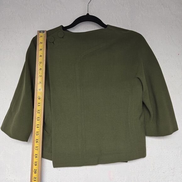 Vintage Union Made Green Dress Blazer Modern Minimalist Jacket Business Tailored - Picture 7 of 8